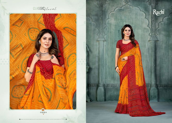 Star Chiffon 131 Bandhani Printed Daily Wear Sarees Catalog